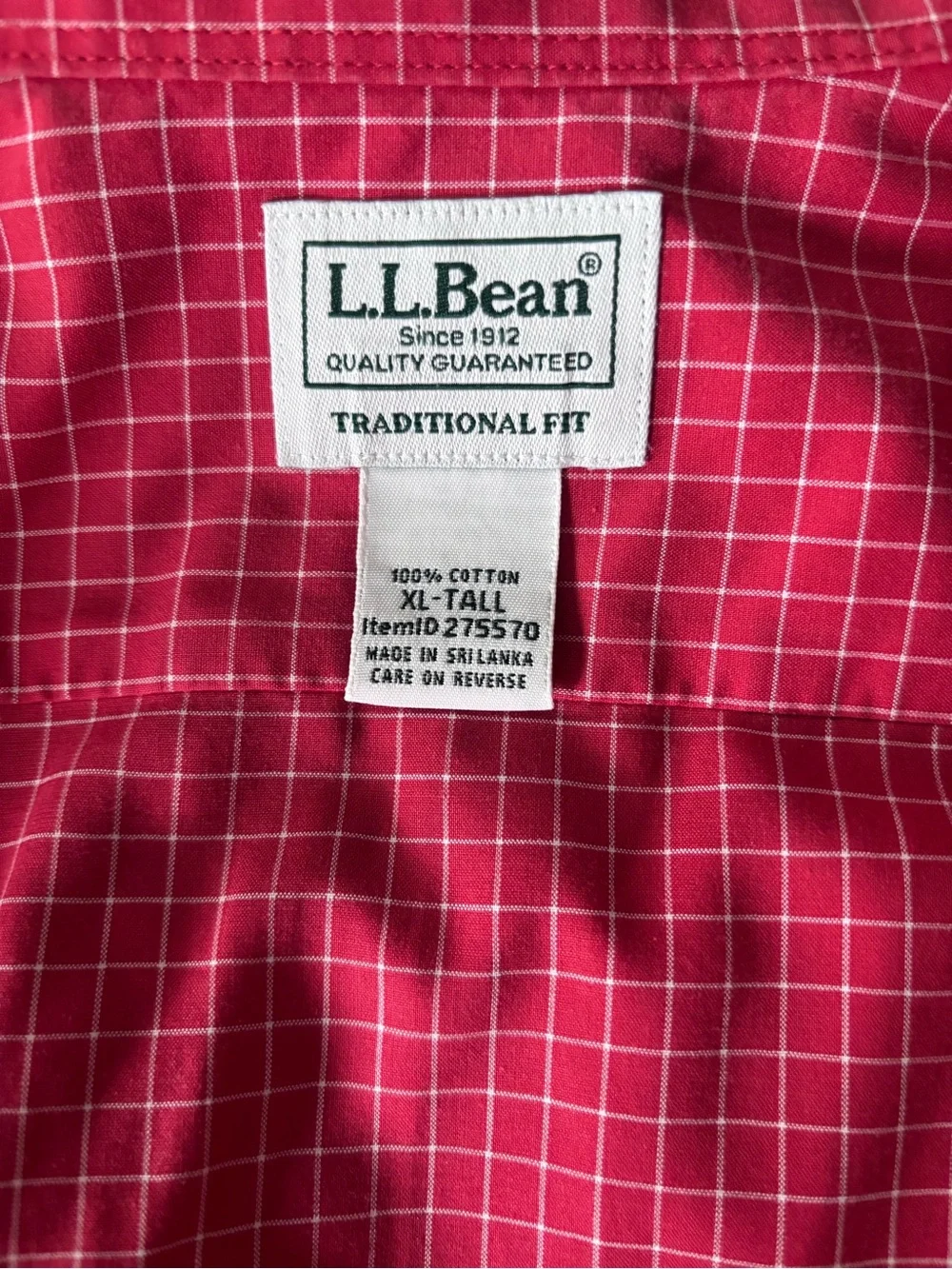 L.L. Bean lightweight button